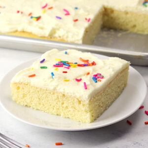 Moist Vanilla Sheet Cake Recipe