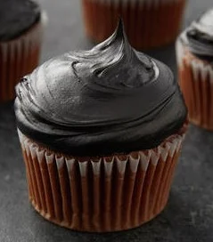 Buttercream Frosting Swirled With Black Food Coloring